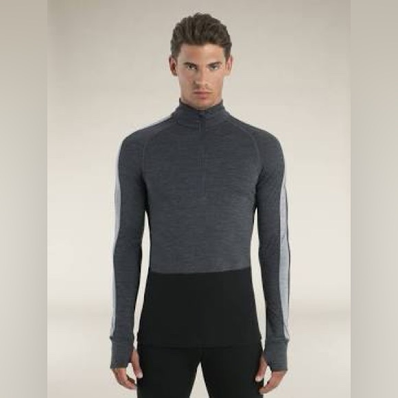 Icebreaker Merino Wool 200 Zone Knit Half Zip Black Jet Small NWT